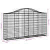 vidaXL Cestos gabi&atilde;o arqueados 13 pcs 200x30x100/120 ferro galvanizado
