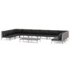vidaXL 11pcs conj. lounge jardim c/ almofad&otilde;es vime PE cinzento-escuro