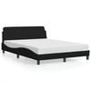 vidaXL Estrutura de cama Dover 140x190 cm tecido preto