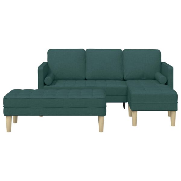 vidaXL Conjunto de Sofás 2 pcs Verde Escuro 173 x 131 x 67 cm tecido