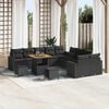 vidaXL Conjunto de Sof&aacute; de Jardim 13 pcs Preto vime PE
