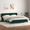 vidaXL Cama com molas/colch&otilde;es 180x210 cm veludo verde-escuro
