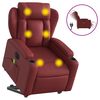 vidaXL Poltrona reclin. elevat&oacute;ria el&eacute;trica couro artif vermelho-tinto