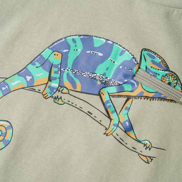 T-shirt de manga curta para crian&ccedil;a caqui-claro 128