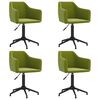 vidaXL Cadeiras de jantar giratórias 4 pcs veludo verde-claro