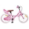 vidaXL Bicicleta Infantil 18 Polegadas para 5-7 anos Rosa Claro