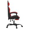 vidaXL Cadeira gaming girat&oacute;ria c/ apoio couro artific. preto/vermelho