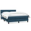 vidaXL Cama box spring com colch&atilde;o 160x210 cm veludo azul escuro