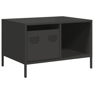 vidaXL Mesa de centro 68,5x50x43,5 cm a&ccedil;o laminado a frio preto