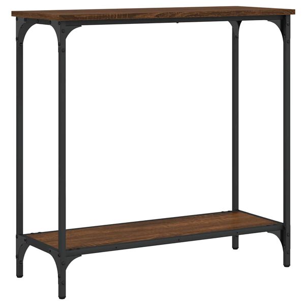 vidaXL Mesa consola 75x30,5x75 cm derivados madeira carvalho castanho