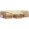 vidaXL Conjunto de Sof&aacute;s para Exterior 7 pcs Natural e Creme