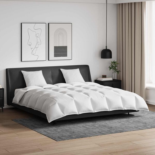 vidaXL Conjunto de Edredom com travesseiro 3 pcs Branco Pena de ganso