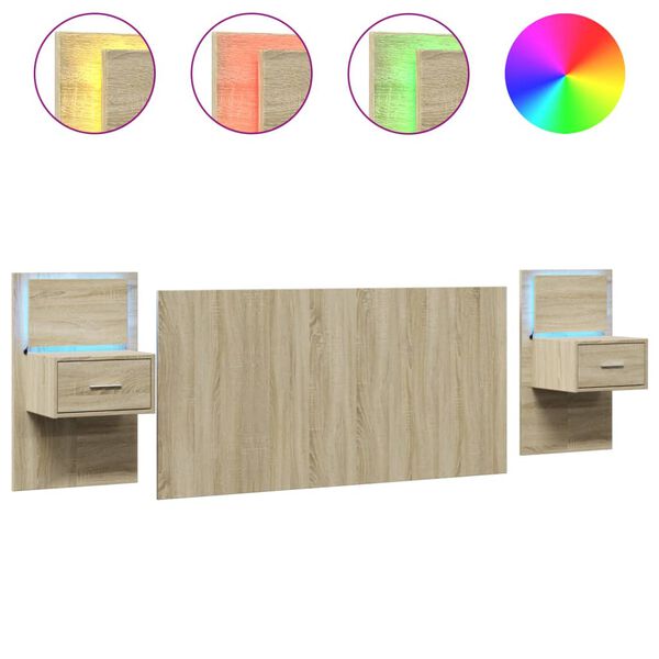 vidaXL Cabeceira cama c/ arm&aacute;rios 160cm deriv. madeira carvalho sonoma