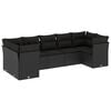 vidaXL 7 pcs conjunto de sof&aacute;s p/ jardim c/ almofad&otilde;es vime PE preto