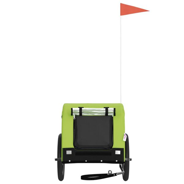 vidaXL Reboque de bicicleta p/ animais tecido oxford/ferro verde/preto