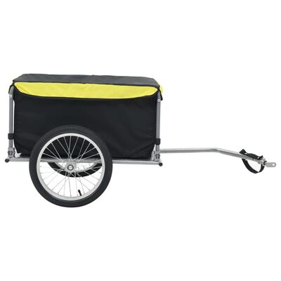 vidaXL Reboque p/ bicicleta preto e amarelo 65 kg