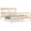 vidaXL Estrutura de cama King Size com cabeceira madeira maci&ccedil;a