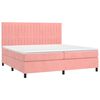 vidaXL Cama box spring c/ colch&atilde;o/LED 200x200 cm veludo rosa