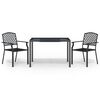 vidaXL 3 pcs conjunto de jantar para jardim a&ccedil;o antracite