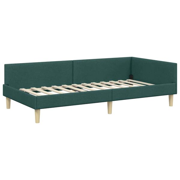 vidaXL Estrutura de Cama de Canto Verde Escuro 80 x 200 cm tecido