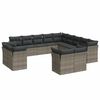 vidaXL 13 pcs conjunto sof&aacute;s p/ jardim c/ almofad&otilde;es vime PE cinzento