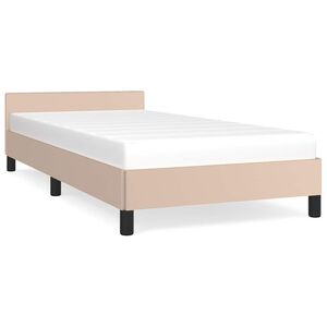 vidaXL Estrutura cama c/ cabeceira sem colch&atilde;o 90x200 cm cappuccino