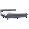 vidaXL Cama com molas/colch&atilde;o 200x220 cm veludo cinzento-escuro