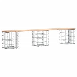 vidaXL Banco de jardim c/ design gabi&atilde;o 203x31x42 cm pinho maci&ccedil;o