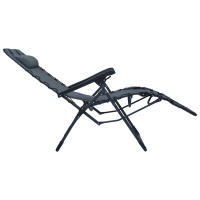 vidaXL Cadeira de pátio dobrável textilene cinzento