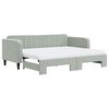 vidaXL Sof&aacute;-cama c/ gavet&atilde;o e colch&otilde;es 90x200 cm veludo cinzento-claro