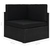 vidaXL 10 pcs conjunto lounge para jardim vime PE preto