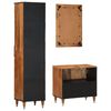 vidaXL 3 pcs conj. móveis p/ casa de banho madeira mangueira maciça