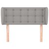 vidaXL Cabeceira de cama c/ abas tecido 83x23x78/88 cm cinzento-claro