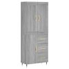 vidaXL Arm&aacute;rio alto 69,5x34x180 cm derivados de madeira sonoma cinza