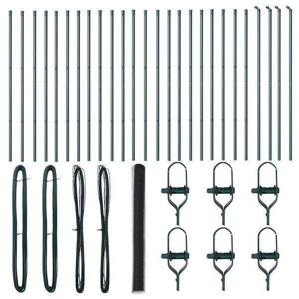 vidaXL Poste de Cerca Cinzeto 50 x 1,6 m (malha de 25 mm) A&ccedil;o e PVC