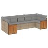 vidaXL 7 pcs conjunto de sof&aacute;s p/ jardim com almofad&otilde;es vime PE bege
