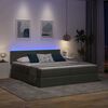vidaXL Cama com luzes de tira LED Cinza Escuro 180 x 200 cm tecido
