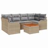 vidaXL Conjunto de Sof&aacute; de Jardim 7 unid. Bege vime PE