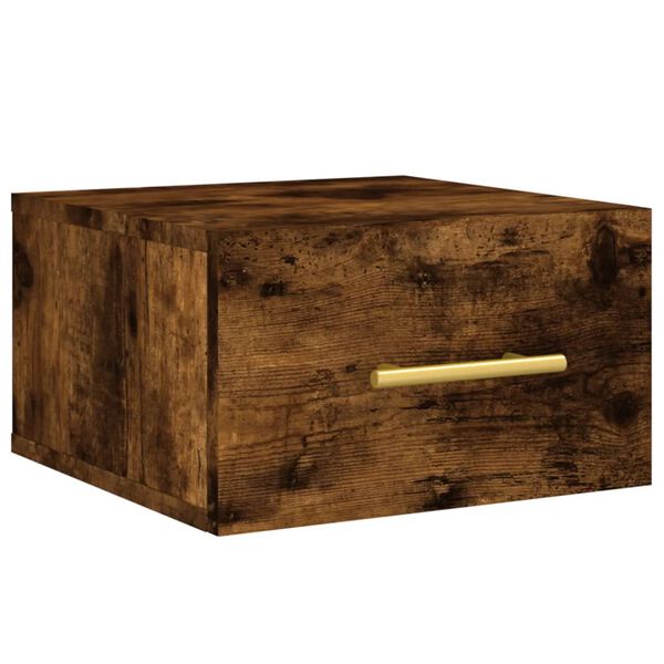 vidaXL Mesa de cabeceira de parede 35x35x20 cm cor carvalho fumado