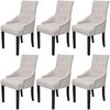 vidaXL Cadeiras de jantar 6 pcs tecido cinzento creme