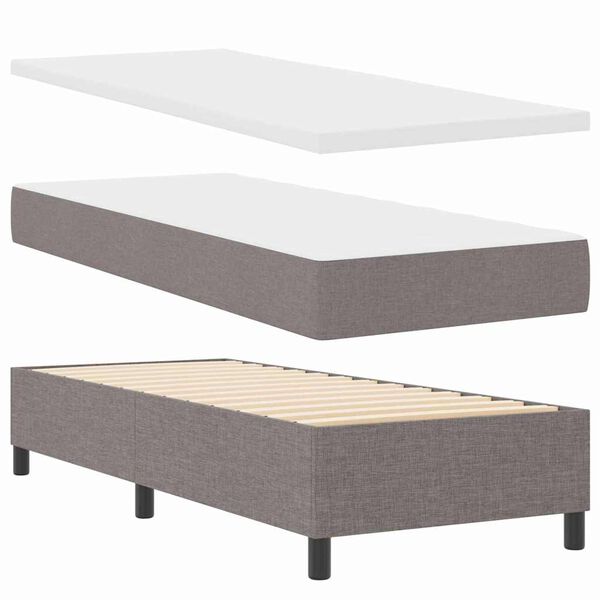 vidaXL Cama Box com colch&atilde;o Cinzento-acastanhado 80 x 200 cm tecido