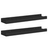 vidaXL Unidade de prateleiras com rebordo 2 pcs 40x9x3 cm MDF preto