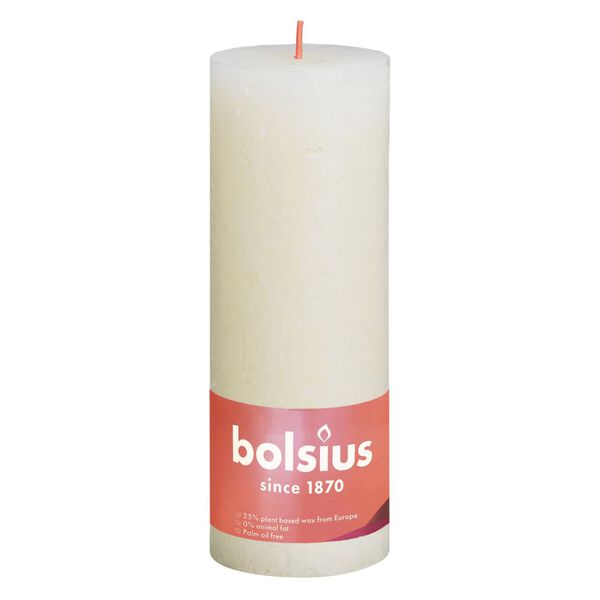Bolsius Velas r&uacute;sticas cil&iacute;ndricas Shine 4 pcs 190x68 mm p&eacute;rola suave