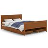 vidaXL Estrutura cama c/ 4 gavetas 160x200cm pinho maci&ccedil;o castanho mel