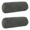 vidaXL Capa almofada 2 pcs HEERLEN Cinzento-Escuro &Oslash; 15 x 40 cm Veludo