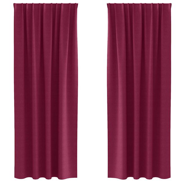 vidaXL Cortinas Blackout com Argolas 2 pcs Vinho Vermelho 245 x 140 cm