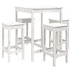 vidaXL 5 pcs conjunto de bar para jardim pinho maci&ccedil;o branco