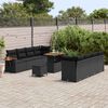 vidaXL Conjunto de Sof&aacute; de Jardim com almofada 12 pcs Preto vime PE