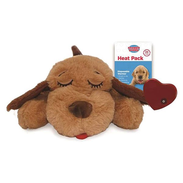 Snuggle Puppy C&atilde;o de peluche com batimento card&iacute;aco castanho