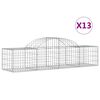 vidaXL Cestos gabi&atilde;o arqueados 13pcs 200x50x40/60 cm ferro galvanizado